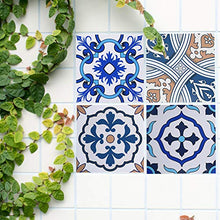Carica l'immagine nel visualizzatore di Gallery, Irich 20 Pezzi 20x20 Adesivi per Piastrelle, Impermeabile 20*20CM, Fiore Blu