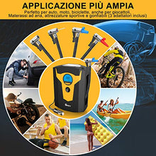 Carica l'immagine nel visualizzatore di Gallery, SKEY Compressore Aria Portatile Auto, 12V 150 PSI Mini Pompa Elettrica nero