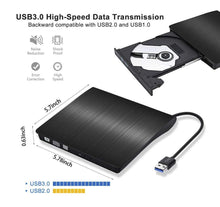 Carica l'immagine nel visualizzatore di Gallery, iAmotus Masterizzatore Dvd USB 3.0, Nero - DVD Esterno 3.0 + Tipo-C port - Ilgrandebazar