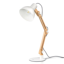 Carica l'immagine nel visualizzatore di Gallery, Tomons lampada da lettura design legno classico, 47cm, Bianco - Ilgrandebazar