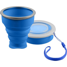 Carica l'immagine nel visualizzatore di Gallery, shibby Silicone Pieghevole - Bicchiere Colore Blu, Coppa da Viaggio Blu - Ilgrandebazar