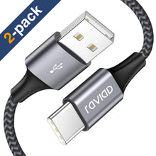 Carica l'immagine nel visualizzatore di Gallery, Cavo USB Tipo C, RAVIAD [2Pezzi, 2m] Nylon C di Ricarica Rapida e... - Ilgrandebazar