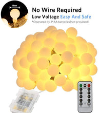 Carica l'immagine nel visualizzatore di Gallery, Tomshine Luci Della Stringa Della Palla 80 Palle Alimentato a batteria IP44