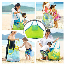 Carica l'immagine nel visualizzatore di Gallery, BornFeel grande borsa da spiaggia in rete per giocattoli sabbia via borsa...