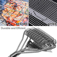 Carica l'immagine nel visualizzatore di Gallery, BACKTURE Spazzola Barbecue, 16" BBQ Esterna 3 in 1 Acciaio Inossidabile A1