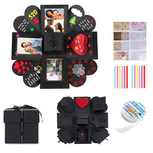 Carica l'immagine nel visualizzatore di Gallery, Explosion Gift Box, Scatola di Esplosione DIY 12x12 cm, 36x36 Nero - Ilgrandebazar