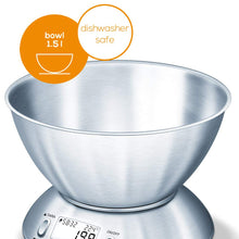 Carica l'immagine nel visualizzatore di Gallery, Beurer KS 54- Bilancia da Cucina con Ciotola in Acciaio Inox
