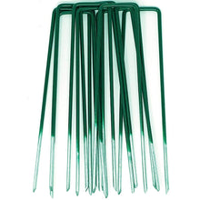 Carica l'immagine nel visualizzatore di Gallery, GardenPrime 50 Picchetti a U Verdi Zincati a Caldo 15x2,5CM Ø 2,8MM |...