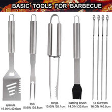 Carica l'immagine nel visualizzatore di Gallery, grilljoy 25 pc 25pcs, Set barbecue 25 pezzi con impugnatura resistente - Ilgrandebazar