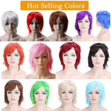 Carica l'immagine nel visualizzatore di Gallery, Parrucca Corta Rossa Donna Uomo Parrucche Sintetiche Cosplay Rosso Borgogna - Ilgrandebazar