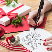 Carica l'immagine nel visualizzatore di Gallery, Sinwind 6 Pcs Calligrafia Pennarelli, Pennarello Nero a Punta Doppia per nero