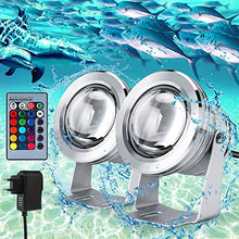 Carica l'immagine nel visualizzatore di Gallery, Luce per Piscina RGB Dimmerabile IP68 Impermeabile, 2 pezzi Faretto a LED...