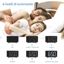 Carica l'immagine nel visualizzatore di Gallery, YISSVIC Sveglia Digitale da Comodino 6.5 Pollici Schermo LED 2 Suoni Bianco - Ilgrandebazar