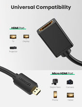 Carica l'immagine nel visualizzatore di Gallery, UGREEN Cavo Micro HDMI Maschio a Femmina 4K 3D Supporta ARC Ethernet... - Ilgrandebazar
