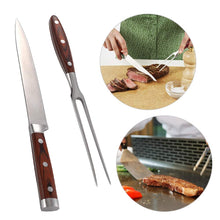 Carica l'immagine nel visualizzatore di Gallery, Barbecue Fork Tool Set Coltello in acciaio inox Carving Outdoor... - Ilgrandebazar