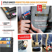 Carica l'immagine nel visualizzatore di Gallery, Portafoglio Uomo Piccolo Sottile - Mini Porta Carte Credito Pelle con...