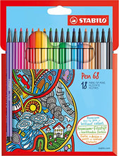 Carica l'immagine nel visualizzatore di Gallery, Pennarello Premium - STABILO Pen 68 - Astuccio in Cartone da 18 - 18er Pack - Ilgrandebazar