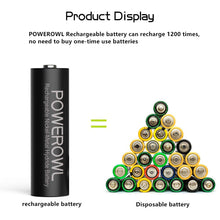 Carica l'immagine nel visualizzatore di Gallery, Batterie AA Stilo POWEROWL 2800mAh ad Alta 12 Pile, Ricaricabili - Ilgrandebazar