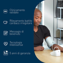 Carica l'immagine nel visualizzatore di Gallery, OMRON X2 Basic Misuratore di Pressione Arteriosa da Braccio Digitale, Apparecchio Automatico per Misurare la Pressione Sanguigna a Casa, clinicamente validato, Bianco/Grigio