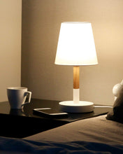 Carica l'immagine nel visualizzatore di Gallery, Tomons (Pacco da 2) Lampada comodino con paralume in Una Coppia, Bianco - Ilgrandebazar