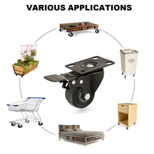 Carica l'immagine nel visualizzatore di Gallery, GBL - Set di 4 Nero 4 Ruote Per Carrello 50mm 200KG + 16 Vite, 50mm,