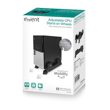 Carica l'immagine nel visualizzatore di Gallery, Ewent EW1290 Portacase, Supporto per PC case con rotelle Bloccabili, Nero - Ilgrandebazar