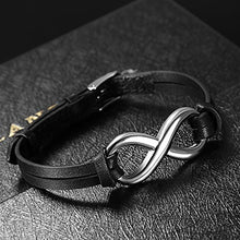 Carica l'immagine nel visualizzatore di Gallery, Oidea Bracciale Braccialetto per Uomo Donna in Pelle Nero - Ilgrandebazar