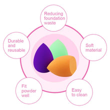 Carica l'immagine nel visualizzatore di Gallery, Spugna Trucco, O'Vinna 5 pcs Beauty Sponge + 2 Supporto di Spugnette for... - Ilgrandebazar