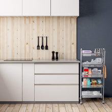 Carica l'immagine nel visualizzatore di Gallery, Carrello da Cucina 5 Ripiani in Acciaio con 4 Ruote e 5 Ganci, Argento - Ilgrandebazar