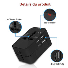 Carica l'immagine nel visualizzatore di Gallery, Adattatore da Viaggio,KOREY Presa Spina Universale con 2 USB... - Ilgrandebazar