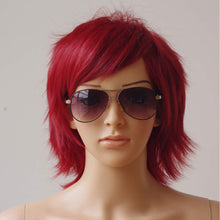 Carica l'immagine nel visualizzatore di Gallery, Parrucca Corta Rossa Donna Uomo Parrucche Sintetiche Cosplay Rosso Borgogna - Ilgrandebazar