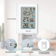 Carica l'immagine nel visualizzatore di Gallery, Stazione meteorologica wireless con sensore esterno, stazione White