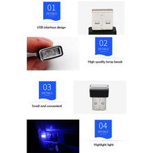 Carica l'immagine nel visualizzatore di Gallery, Pawaca, illuminazione auto USB LED, per interni auto, White Blue Red Pink - Ilgrandebazar