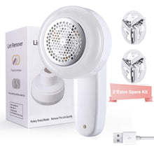 Carica l'immagine nel visualizzatore di Gallery, Levapelucchi, Rasoio per Capelli Tessuti Ricaricabile con Cavo USB e 3 Lame X - Ilgrandebazar