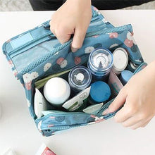 Carica l'immagine nel visualizzatore di Gallery, OrgaWise Borsa da toilette viaggio pensata Blu-margherita