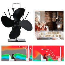 Carica l'immagine nel visualizzatore di Gallery, Ventilatore per camini a legna, BUYGOO a 4 pale riscaldato per...