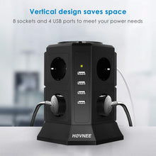 Carica l'immagine nel visualizzatore di Gallery, Multipresa Verticale, HOVNEE Torretta Ciabatta 8 Prese Con 4 Slot... - Ilgrandebazar