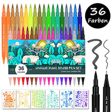 Carica l'immagine nel visualizzatore di Gallery, Brush Pen Lettering, Emooqi 36 Pennarelli Acquarelli, Pennelli Per...