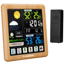 Carica l'immagine nel visualizzatore di Gallery, FLOUREON Stazione Meteorologica Automatica Digitale Wireless Colore del legno - Ilgrandebazar