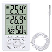 Carica l'immagine nel visualizzatore di Gallery, Neoteck Digitale LCD Termometro Igrometro Interno Esterno Misuratore bianco