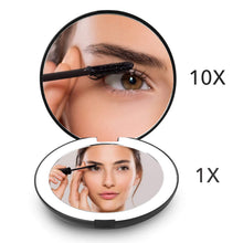Carica l'immagine nel visualizzatore di Gallery, Fancii Specchio Ingranditore Tascabile Illuminato per Trucco, Normale e Nero - Ilgrandebazar