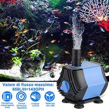 Carica l'immagine nel visualizzatore di Gallery, Zacro Mini Pompa Acqua Sommergibi, dell'Acqua dell'acquario 10W 650L /...