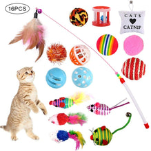 Carica l'immagine nel visualizzatore di Gallery, Giocattoli per Gatti, Gatto Giocattoli Interattivi Gioco per Gattino Kitten Indoor, 16 Pezzi