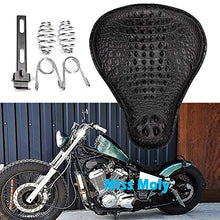 Carica l'immagine nel visualizzatore di Gallery, Pelle Coccodrillo Moto Sella Monoposto per Sportster Nero-Aggiornamento