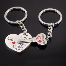 Carica l'immagine nel visualizzatore di Gallery, Ducomi® I love you - Coppia di Portachiavi Complementari Amore - 1 Argento - Ilgrandebazar