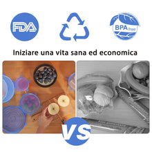 Carica l'immagine nel visualizzatore di Gallery, Newdora Coperchi in Silicone Elastici Pacco da 12 Blu E Bianco