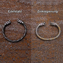 Carica l'immagine nel visualizzatore di Gallery, Bracciale da uomo in acciaio inox massiccio, stile vichingo, creato per... - Ilgrandebazar