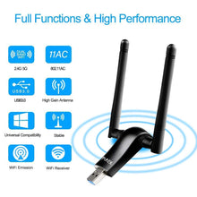 Carica l'immagine nel visualizzatore di Gallery, Adattatore Antenna WiFi 1200Mbps USB 3.0 Chiavetta con 5dBi WIFI01 - Ilgrandebazar