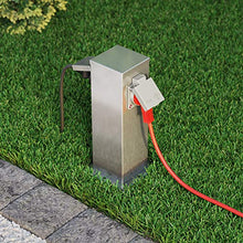 Carica l'immagine nel visualizzatore di Gallery, ledscom.de Colonna da Giardino Polly con Prese Esterno, a 2 Vie, Acciaio...