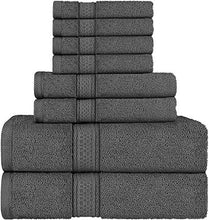 Carica l'immagine nel visualizzatore di Gallery, Utopia Towels - Set di asciugamani a 8 pezzi; 2 da bagno, Grigio - Ilgrandebazar